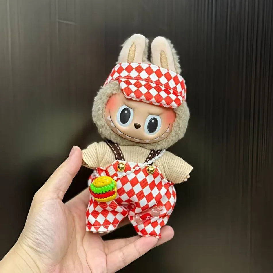 Anime Labubu Doll Clothes Fashion Overalls Labubu Idol V1 V2 Dolls Clothing Accessories 15/17cm Plush Doll Universal In stock
