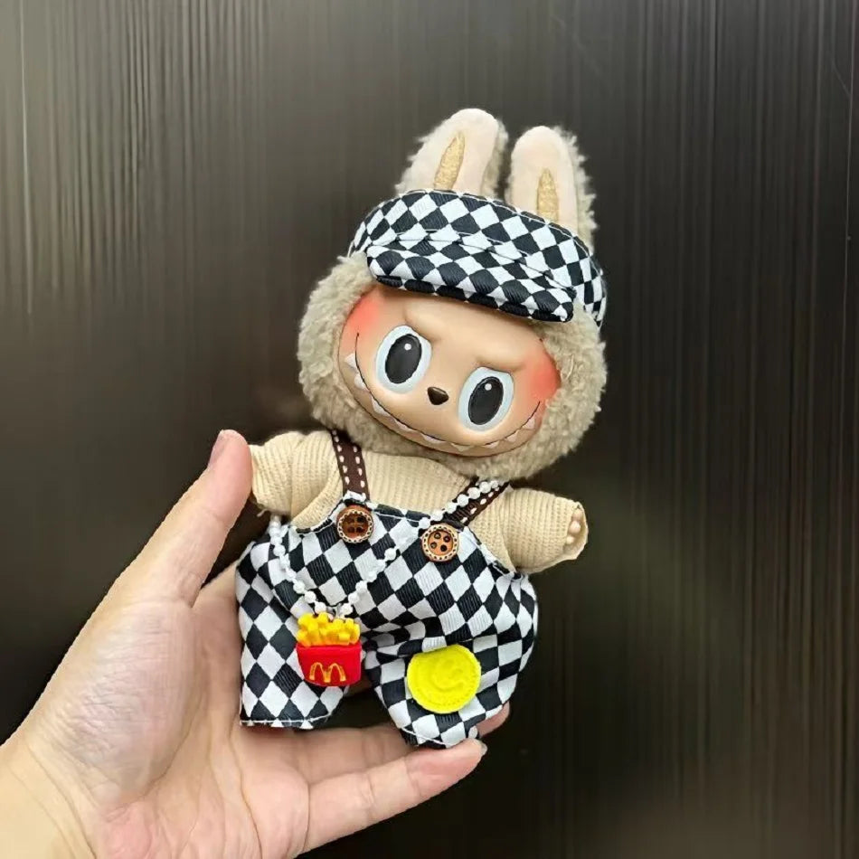 Anime Labubu Doll Clothes Fashion Overalls Labubu Idol V1 V2 Dolls Clothing Accessories 15/17cm Plush Doll Universal In stock